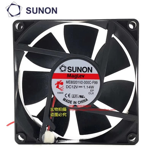 SUNON ME80201V2-000C-F99 8020 DC12V 1.14W 2-Wire Cooling Fan 80x80x20mm