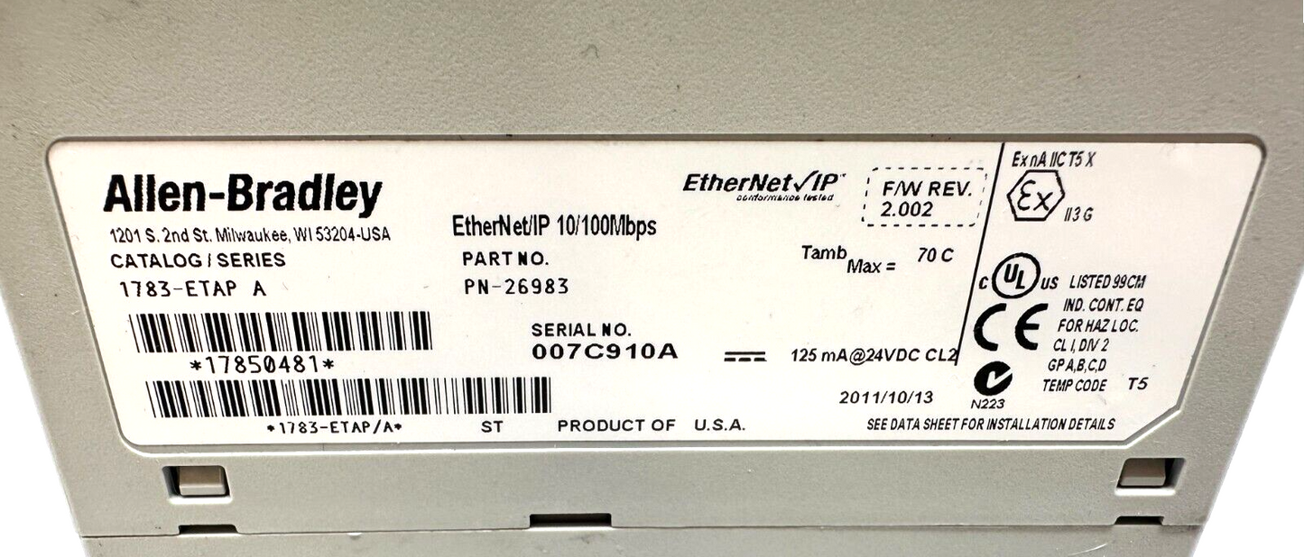 used Allen-Bradley 1783-ETAP 3 Port EtherNet/IP Tap - ALLEN-BRADLEY