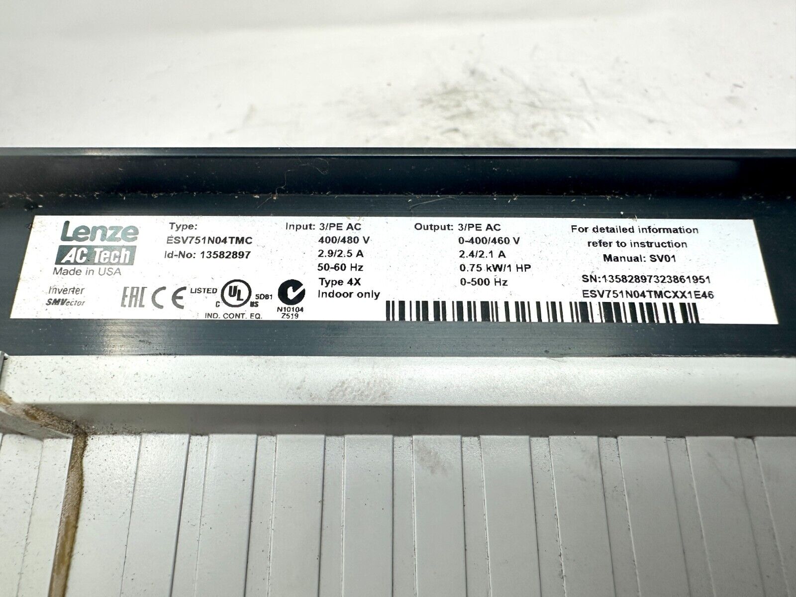used Lenze AC Tech ESV751N04TMC Drive Frequency Inverter - LENZE