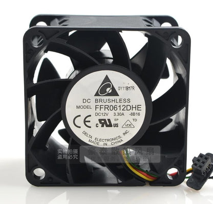 Delta FFR0612DHE 6038 DC12V 3.3A 6CM 4-Pin PWM Dual Ball Cooling Fan