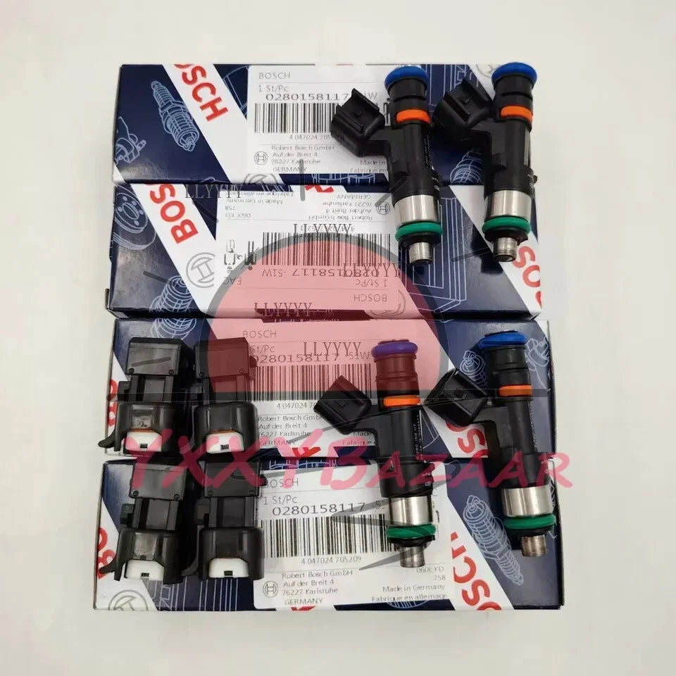 4X Bosch 0280158117 52lb 550cc Fuel Injectors For EV14 A4 TT Golf Jetta Passat