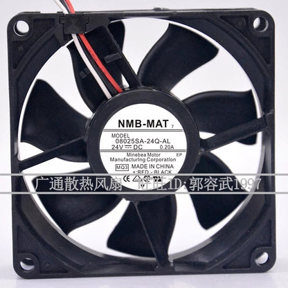 NMB 08025SA-24Q-AL 8025 DC24V 0.20A 8CM 2-Wire Inverter Cooling Fan