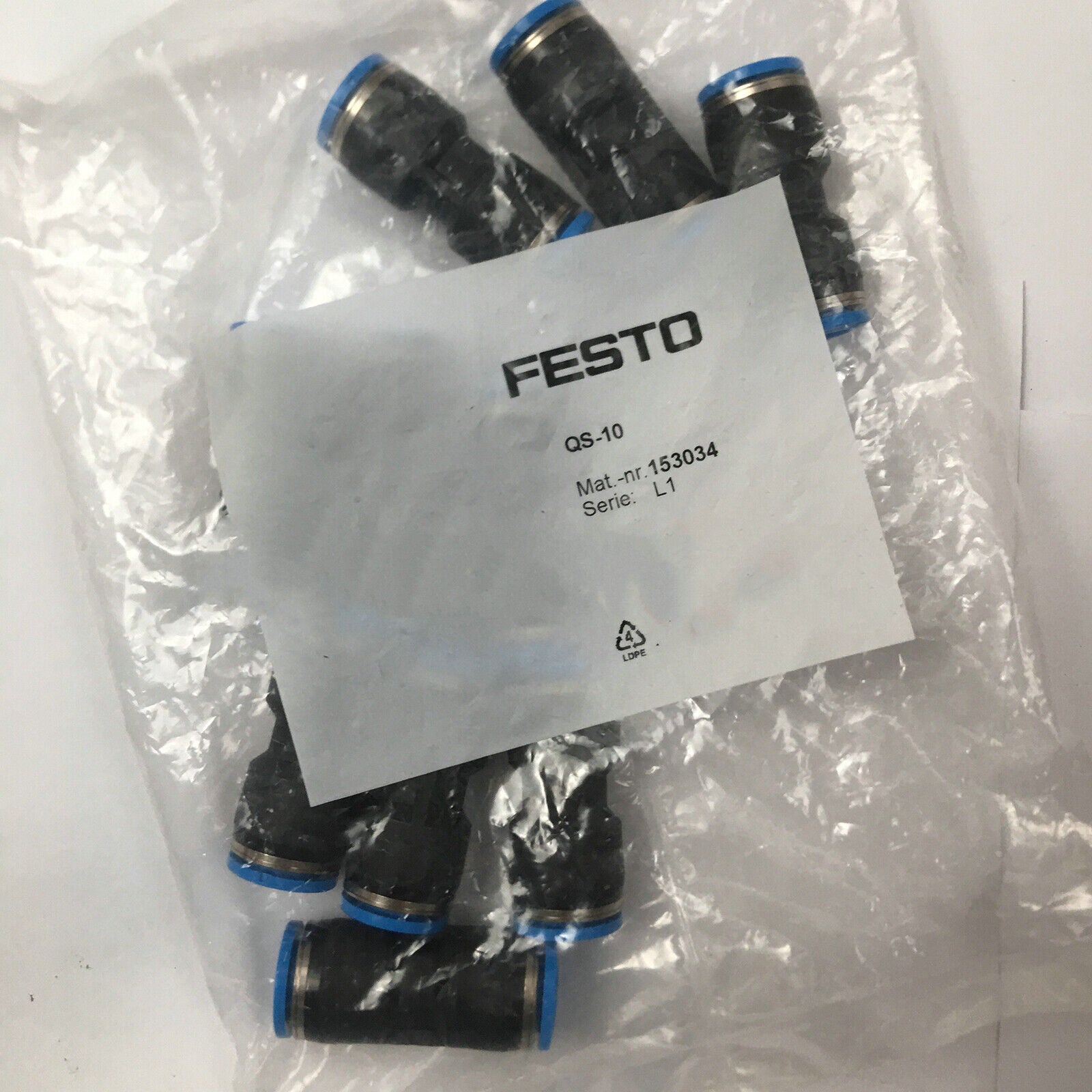 10-Piece Festo Reducer Connector QS-10 153043 Fast - FESTO