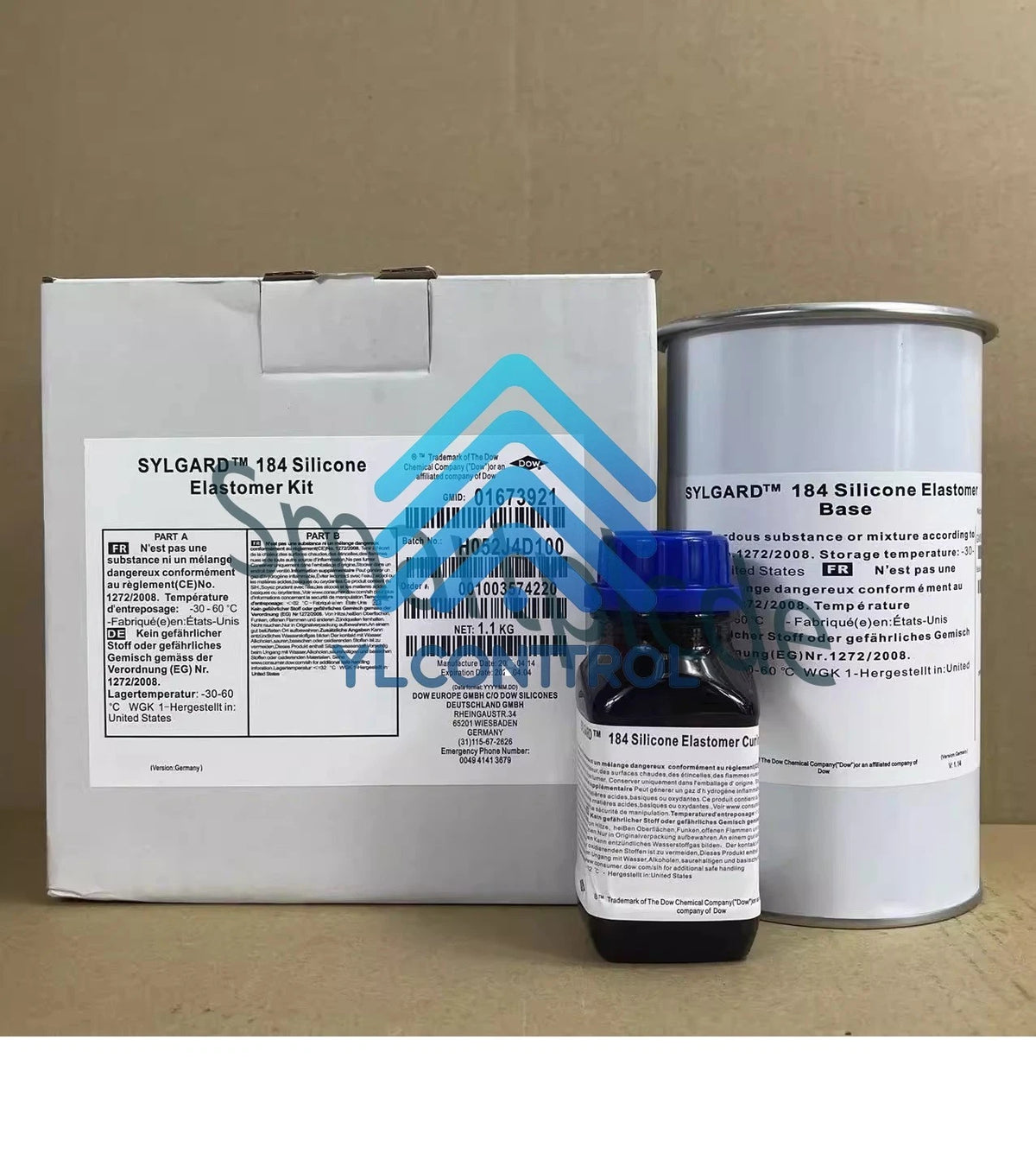 DOW Sylgard 184 Silicone Elastomer A & B 1.1KG ( 38.8 OZ) in box free ship