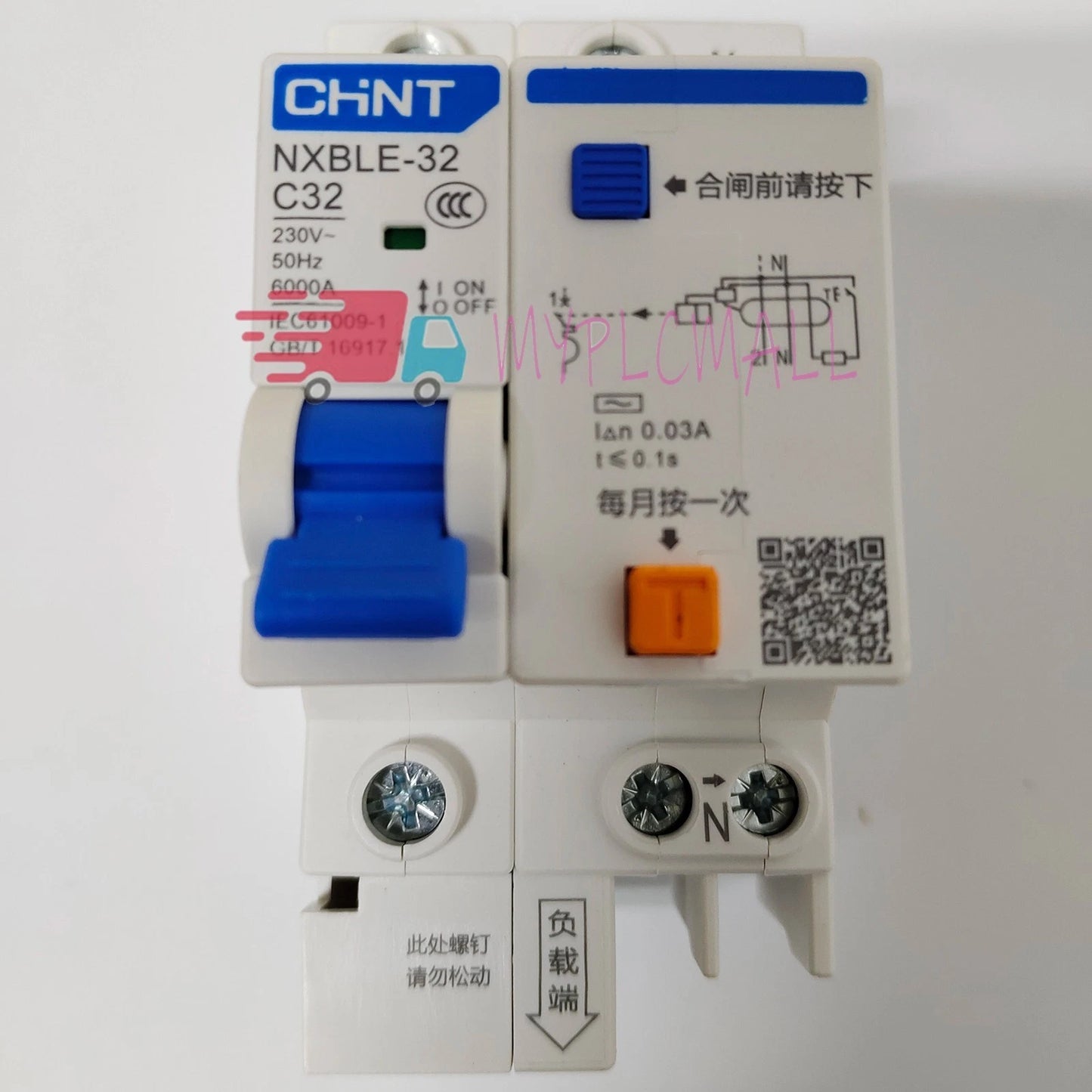 1Pc For CHNT NXBLE-32 C32 1P+N 32A Leakage Circuit Breaker Protector #YP1