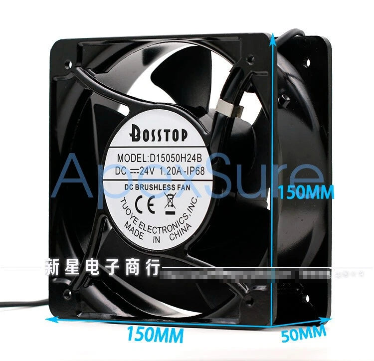 1pcs BOSSTOP D15050H24B 15050 15CM 24V 1.20A IP68 waterproof fan