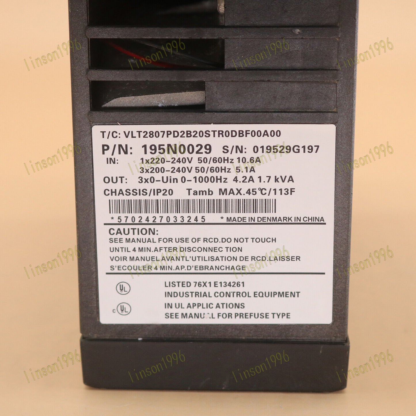 Used 1PC Drive For Danfoss VLT2807PD2B20STR0DBF00A00 195N0025 Tested OK - DANFOSS