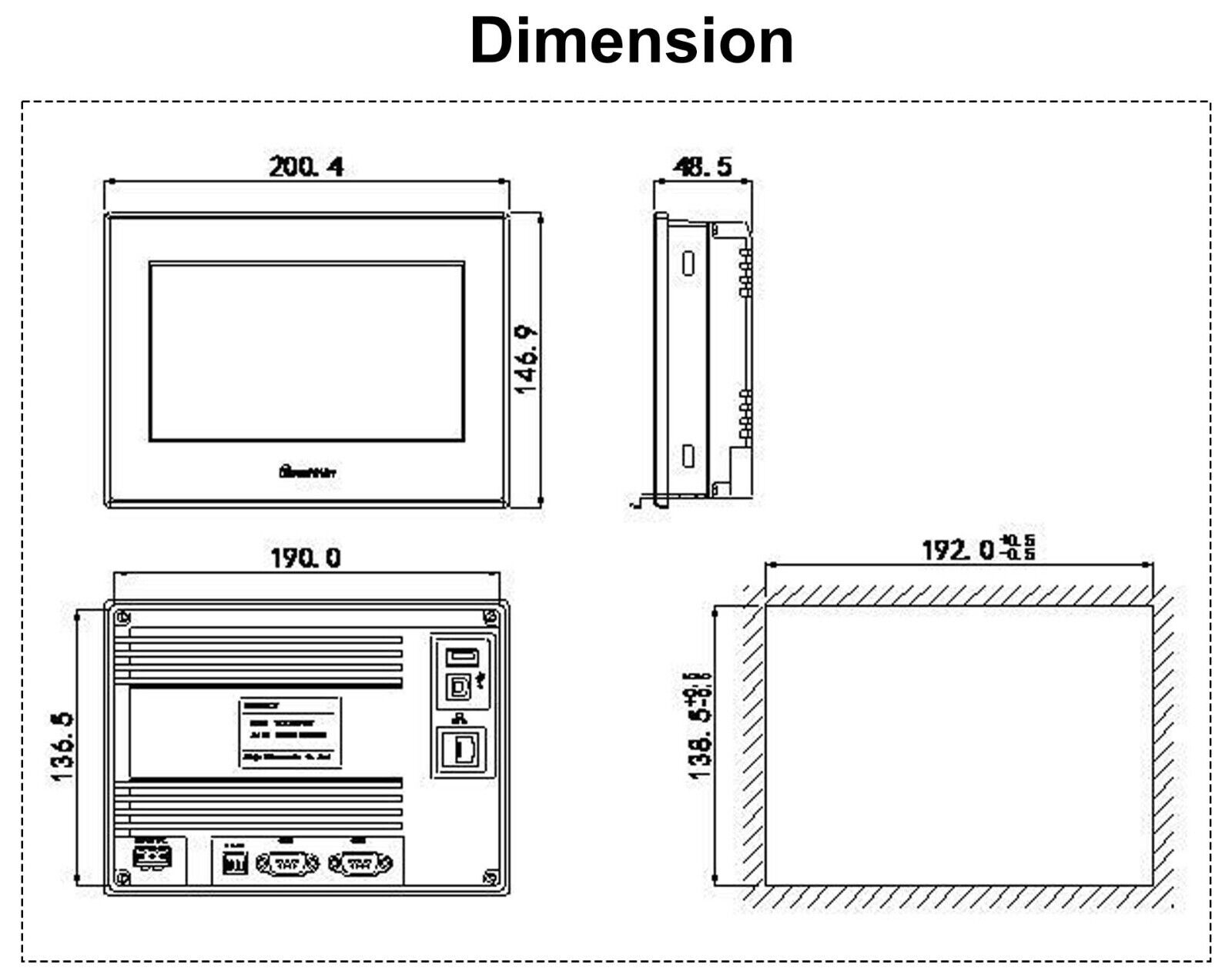 new XINJIE TG765-XT-C Touch Screen 7 Inch LCD for CNC Machine Controller - XINJIE