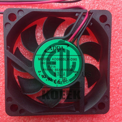 1PC AD0605LX-D90 ADDA Cooling Fan DC 5V 0.21A 2-pin 60x60x15mm Server Square