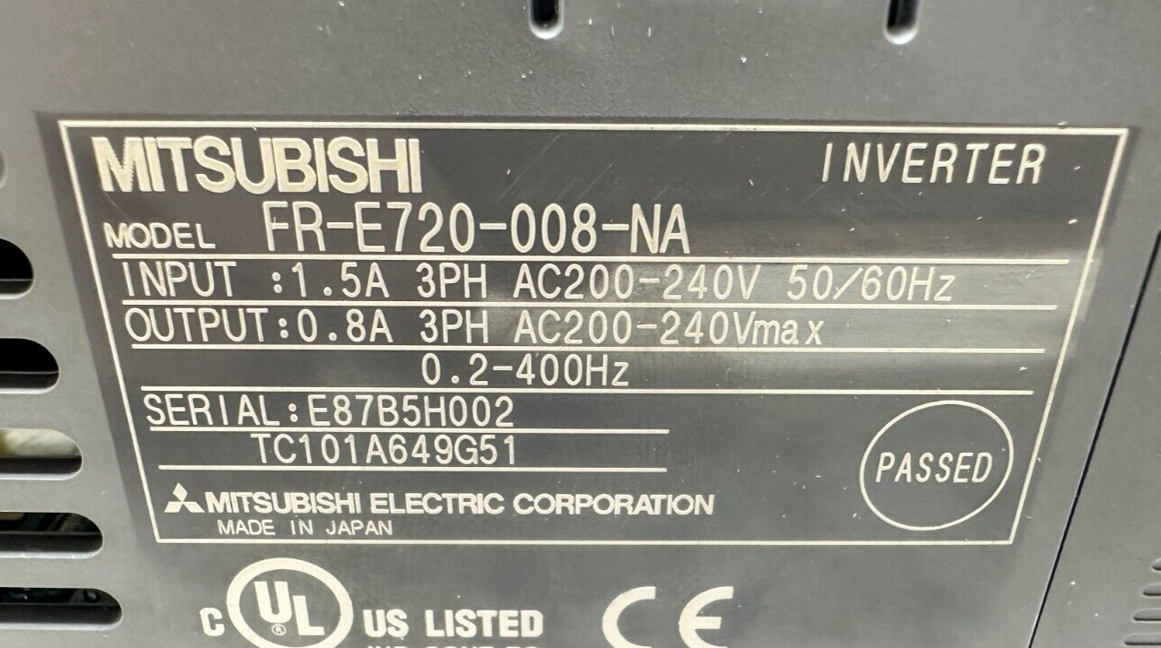 used Mitsubishi FR-E720-008-NA Inverter Drive - MITSUBISHI