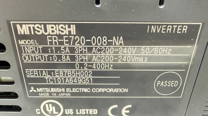 used Mitsubishi FR-E720-008-NA Inverter Drive - MITSUBISHI
