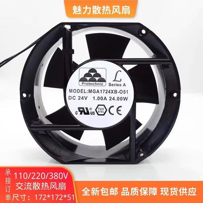 Protechnic MGA1724XB-O51 17251 DC24V 1A 24W 17CM Inverter Cooling Fan