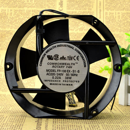 new Taiwan Sanxie FP-108EX-S1-S 17251 220V 38W 0.22A SLEVEE Cabinet Cooling Fan - TAIWAN SANXIE