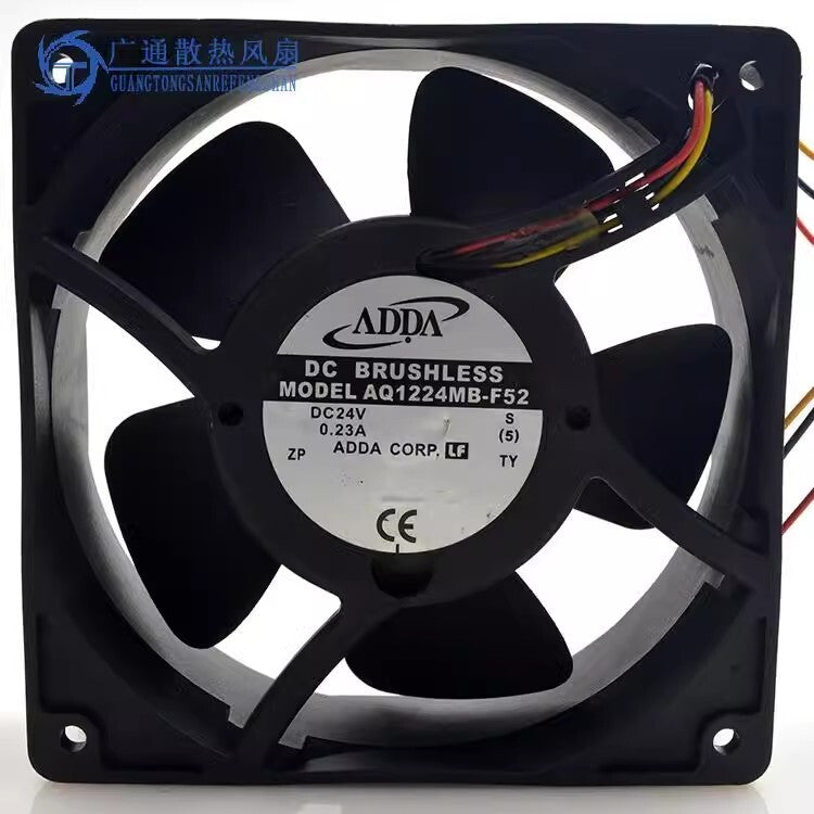ADDA AQ1224MB-F52 DC24V 0.23A 12CM IP55 3-Pin Waterproof Cooling Fan