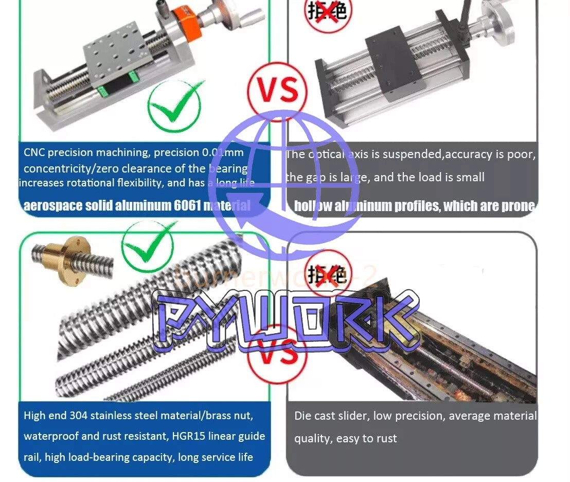 1PCS stroke 300mm Manual Linear Sliding Table Module T-shaped Screw Self-locking