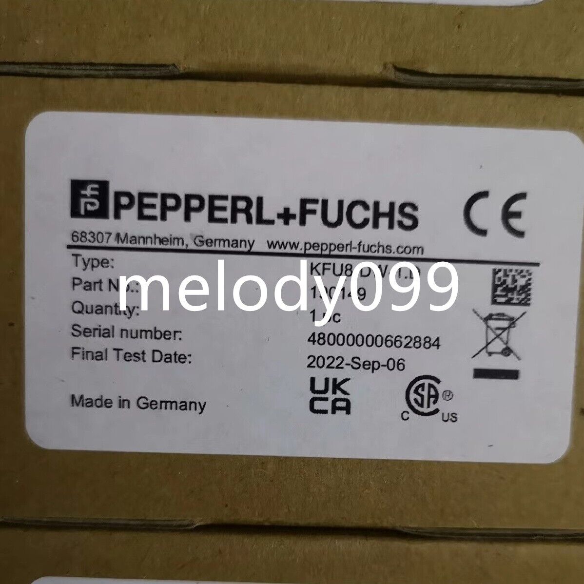 New Safety Barrier KFU8-DW-1.D - PEPPERL+FUCHS