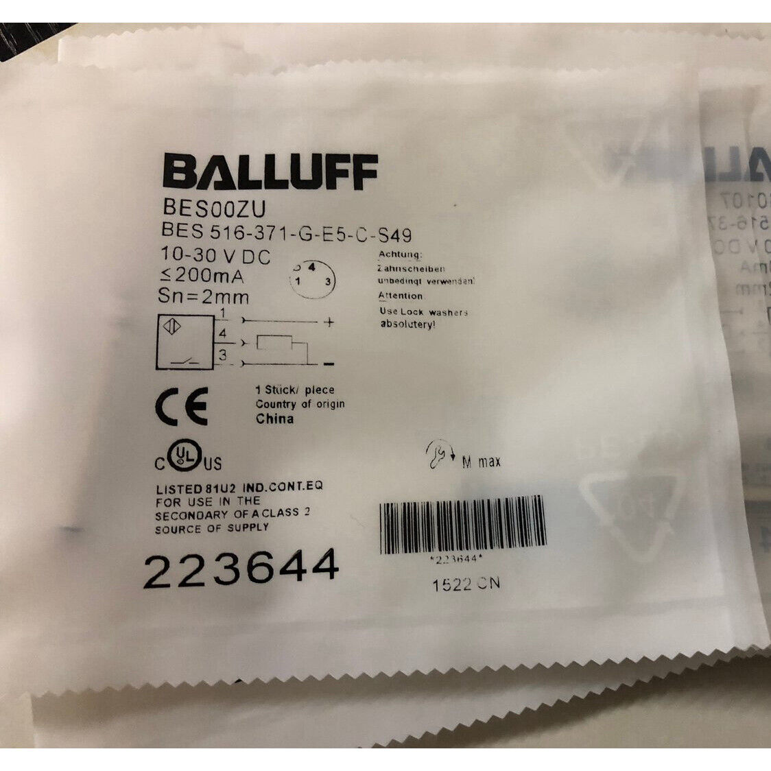 1PC BALLUFF Proximity Switch 516-371-G-E5-C-S49 for SPOT STOCKS - BALLUFF