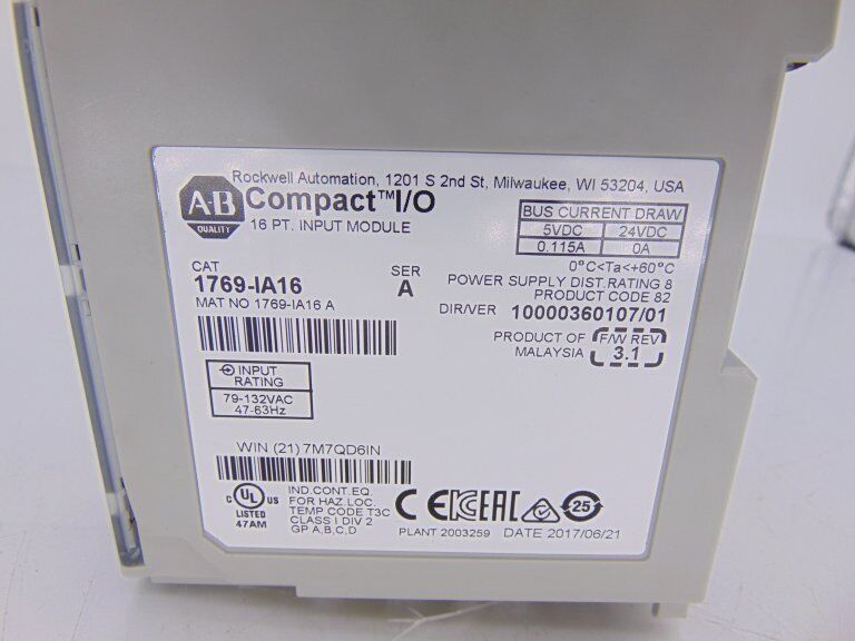 Allen Bradley 1769-IA16 Series A PLC Module - ALLEN BRADLEY