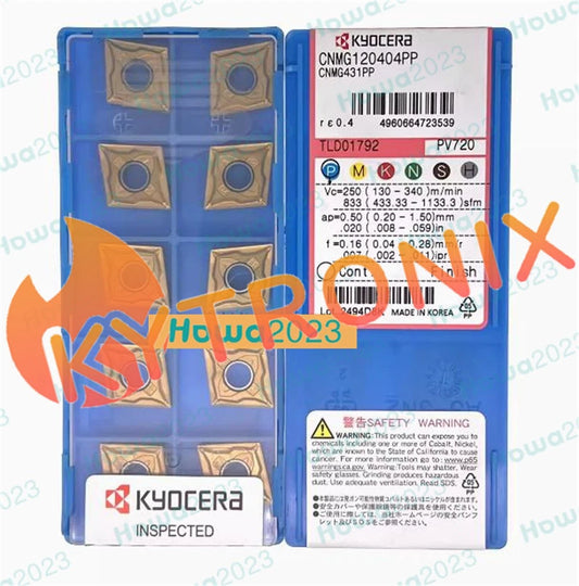 10Pcs/Box KYOCERA CNMG120404PP PV720 CNMG431PP Turning Blade Carbide Inserts