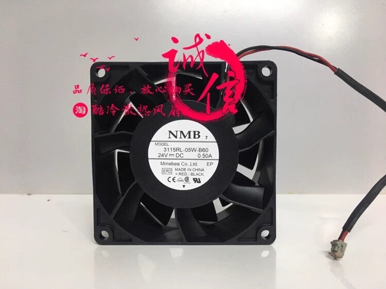 NMB 3115RL-05W-B60 DC24V 0.5A 2-Pin Inverter Cooling Fan