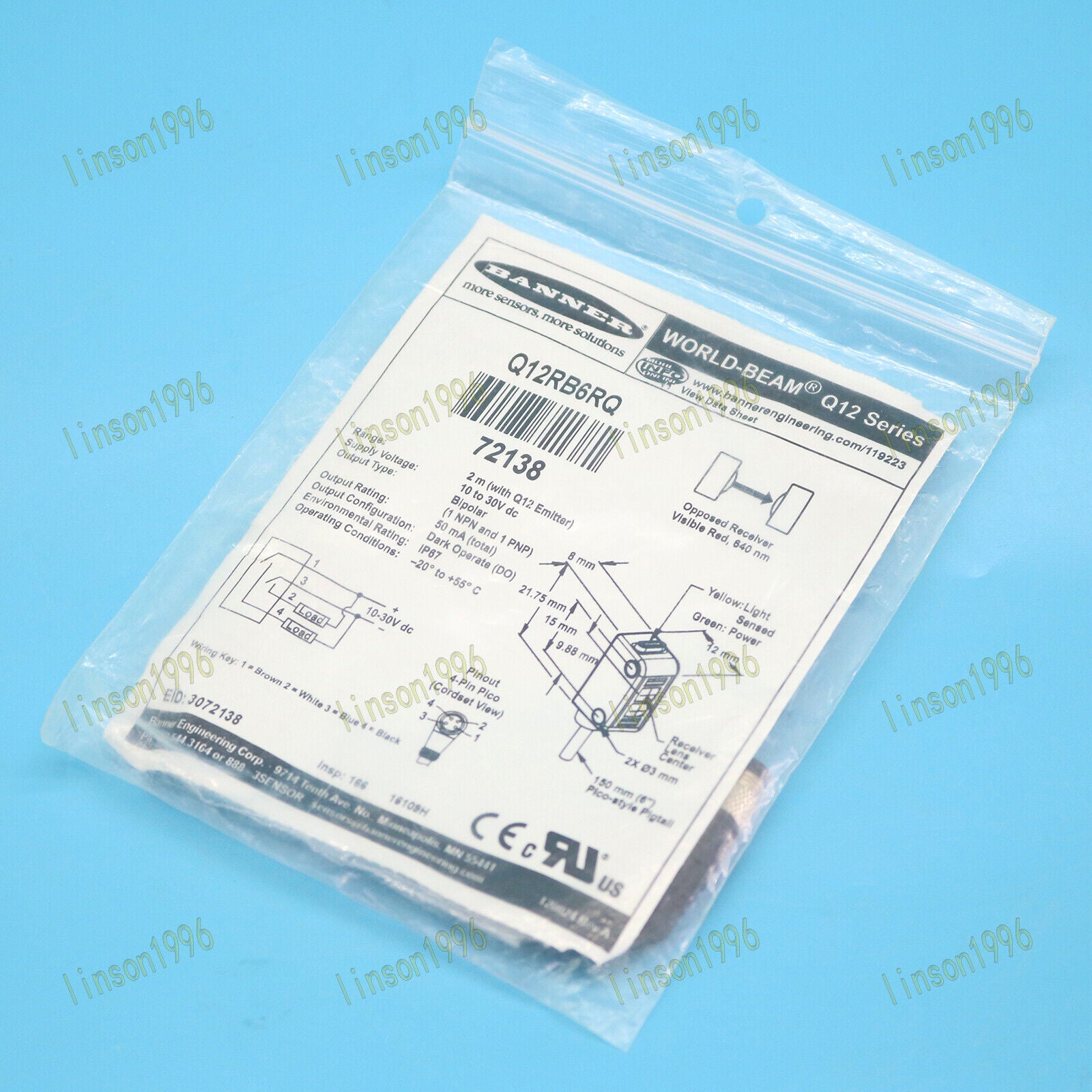 BANNER Photoelectric Switch Sensor Q12RB6RQ SHIP - BANNER