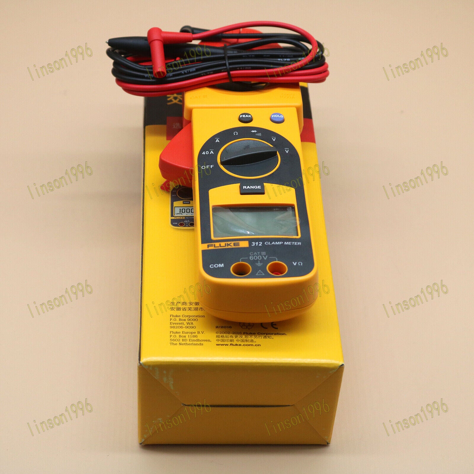 new One FLUKE 312 Digital Clamp Meter Multimeter Tester FLUKE 312 AC 1000A FLUKE