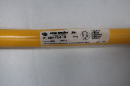 Allen Bradley 889N-F5AF-12F 5P Mini Straight QD Cordset 12ft 600V AC - ALLEN BRADLEY