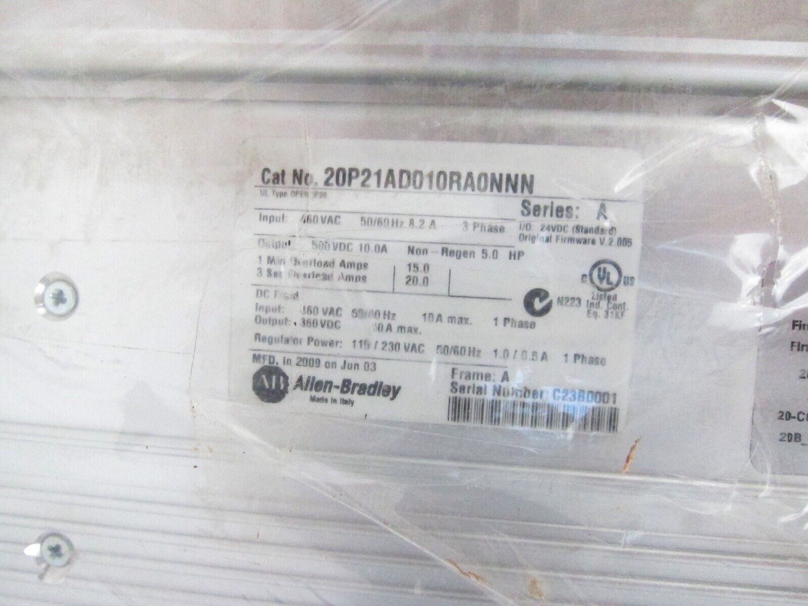 Allen Bradley Powerflex DC Drive 20P21AD010RA0NNN - ALLEN BRADLEY