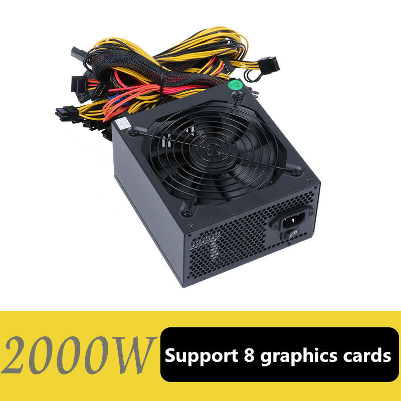 new 2000W single 12V miner silent power supply supports 8 graphics cards