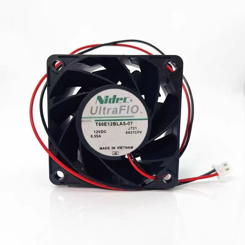 NIDEC T60E12BLA5-07 6038 DC12V 0.55A 6CM 2-Wire Dual Ball Cooling Fan