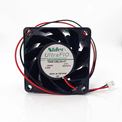 NIDEC T60E12BLA5-07 6038 DC12V 0.55A 6CM 2-Wire Dual Ball Cooling Fan
