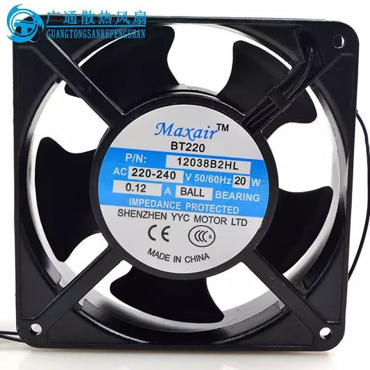 MAXAIR BT220 12038B2HL 12038 AC220V-240V 20W 0.12A 12CM Dual Ball Cooling Fan