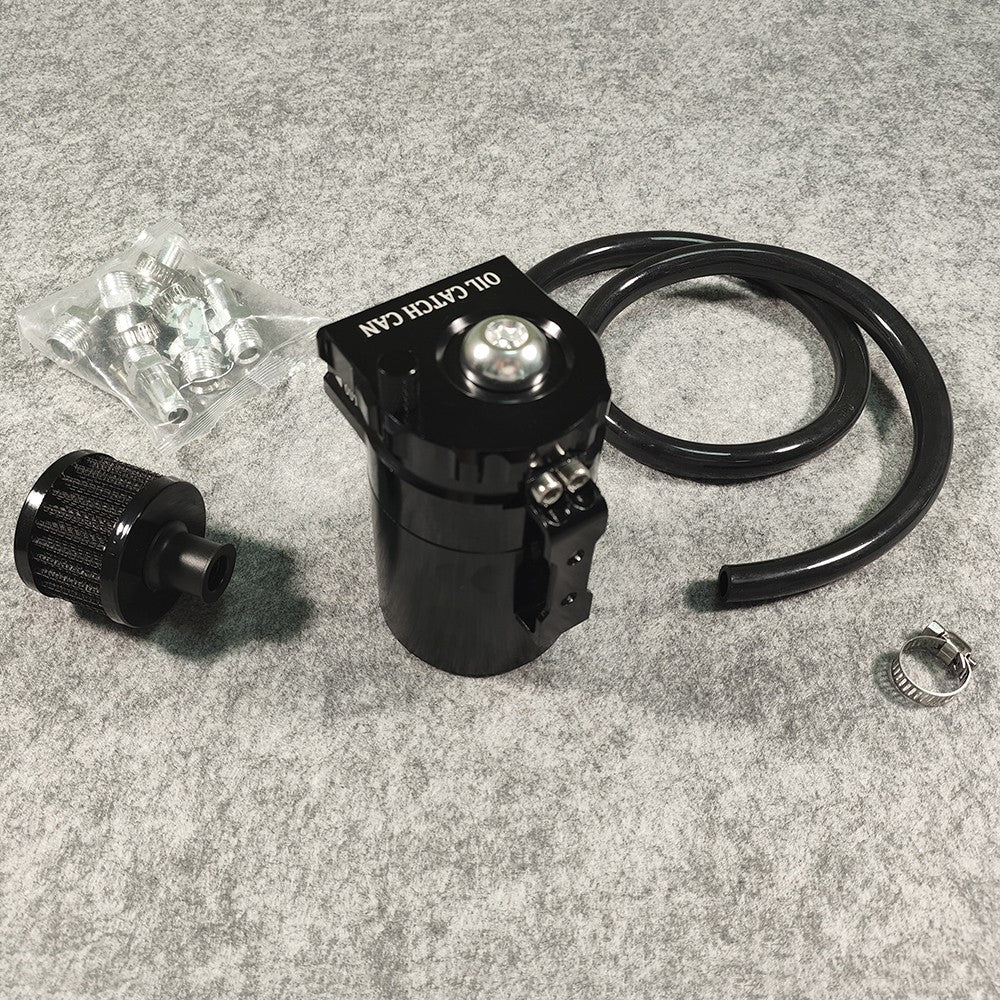 Universal Oil Catch Can Kit Reservoir Baffled Tank with Breather Filter Aluminum