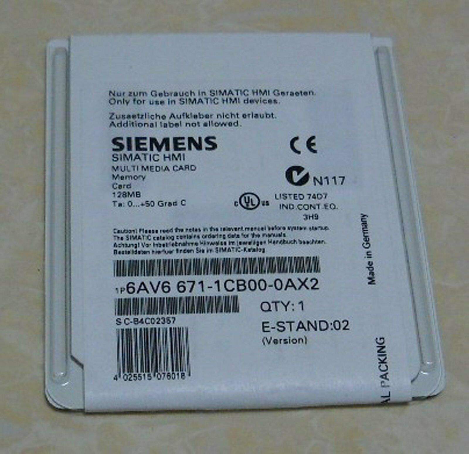 new 1PC  Siemens Memory card 6AV6671-1CB00-0AX2 One year