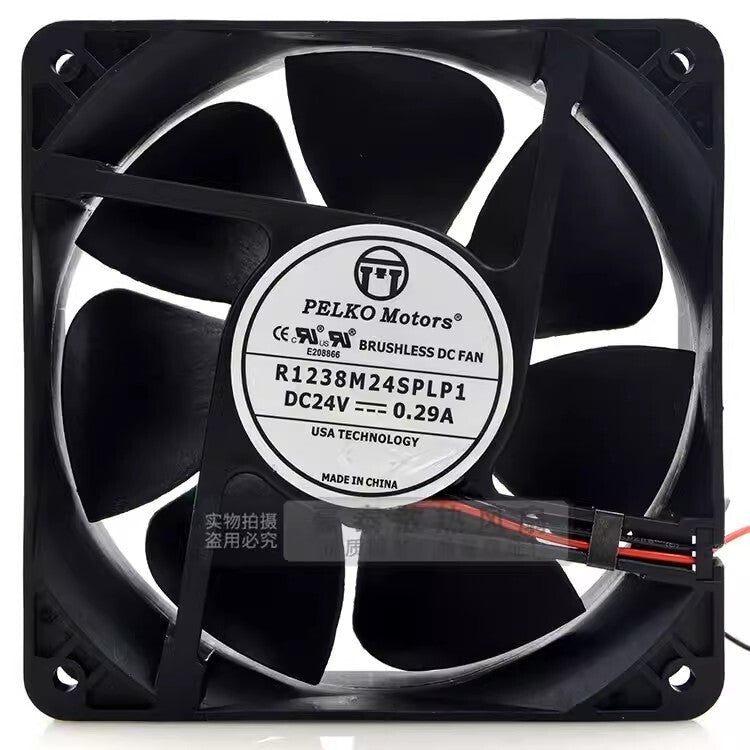 PELKO Motors R1238M24SPLP1 12038 DC24V 0.29A 12CM 2-Wire Silent Cooling Fan