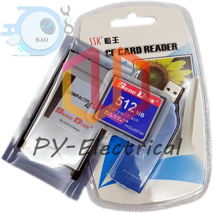3 piece set CNC 512MB CF CF card+CF-PCMCIA adapter+SSK USB2.0 card reader