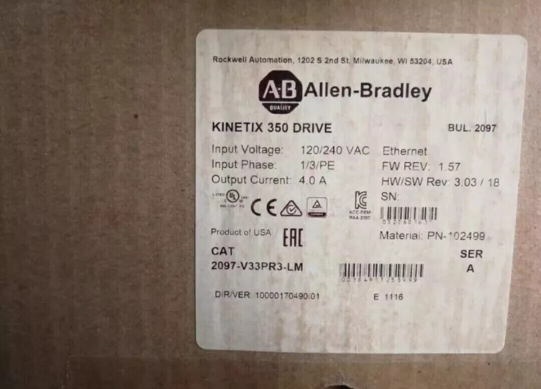 new Allen-Bradley Kinetix 350 Servo Drive - 2097V33PR3LM - ALLEN-BRADLEY