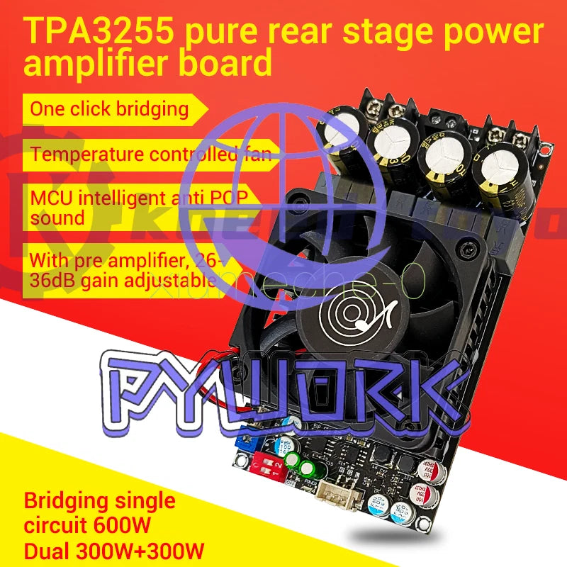 TPA3255 Digital Rear Stage Amplifier Board Stereo 300W*2 / Bridging Mono 600W