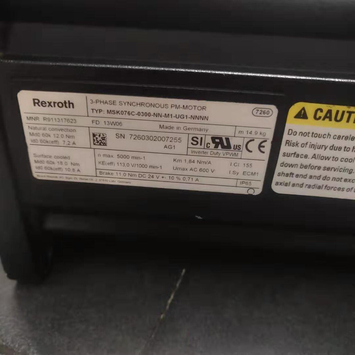 used 1pc Rexroth servo motor MSK076C-0300-NN-M1-UG1-NNNN fast Ship - REXROTH