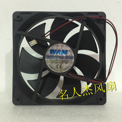 1pcs WAM W12025HZ12SEMA 12V 0.18A 12 cm 2-wire silent bearing cooling fan