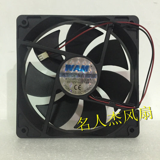 1pcs WAM W12025HZ12SEMA 12V 0.18A 12 cm 2-wire silent bearing cooling fan