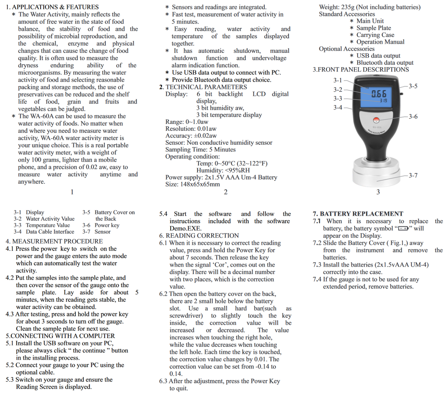 Digital Water Activity Meter WA-60A Smart Food Water Activity Tester Gauge - KOEED