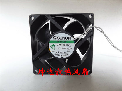 1pcs SUNON MA1082-HVL GN 80 * 80 * 25mm AC115V magnetic levitation AC fan