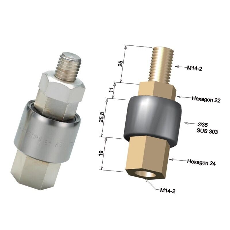 new 1pcs Asiantool Mercury Conductive Slip Ring A1H50PS 1pole 500A Rotary Connector