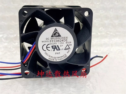 Delta FFC0624DE 6038 DC24V 1.25A 6CM 3-Wire Large Airflow Inverter Cooling Fan