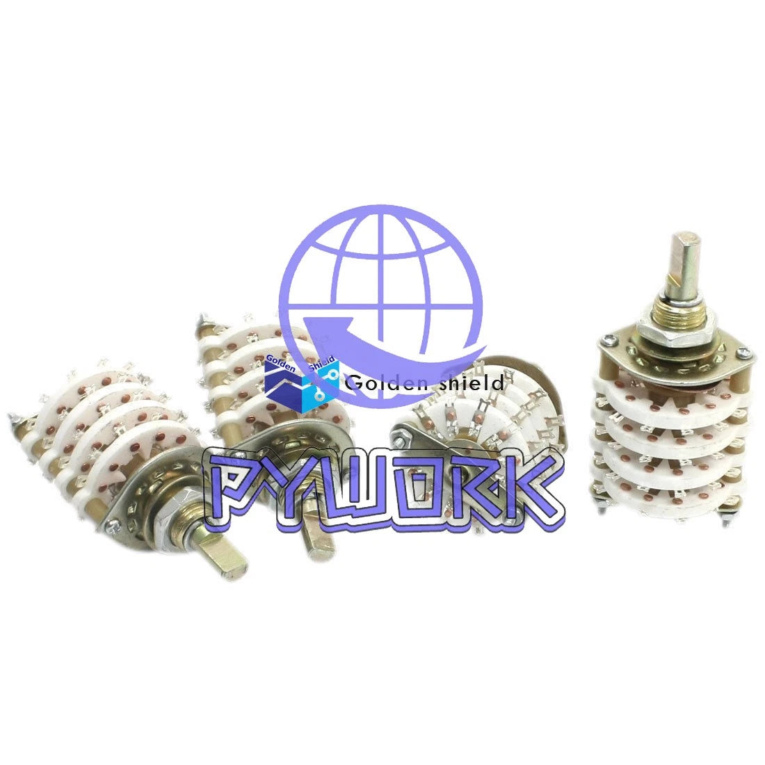 4Pcs KCX4X11 4P11T 4 Pole 11 Position Four Decks Band Channael Rotary Switch Sel