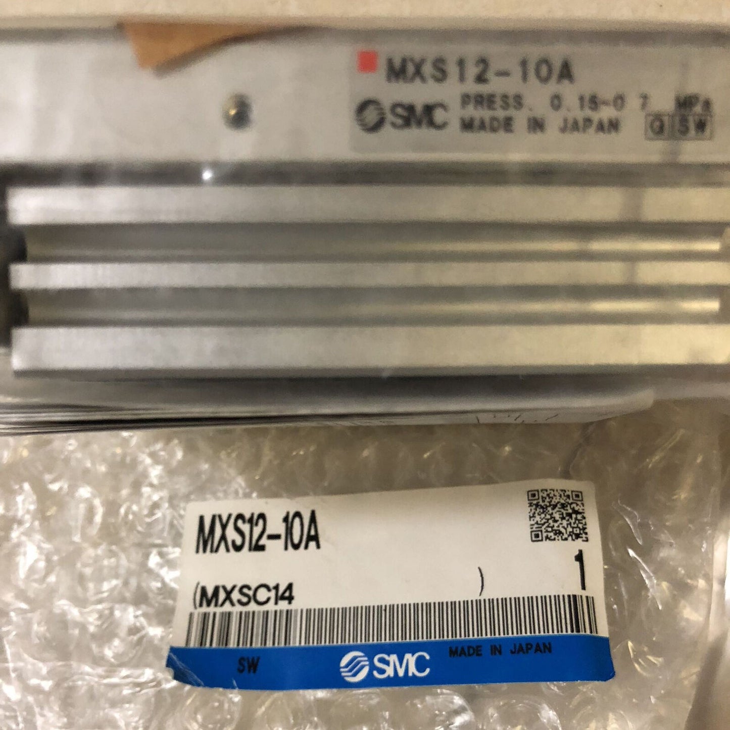 SMC pneumatic slide cylinder MXS12-10A year - SMC