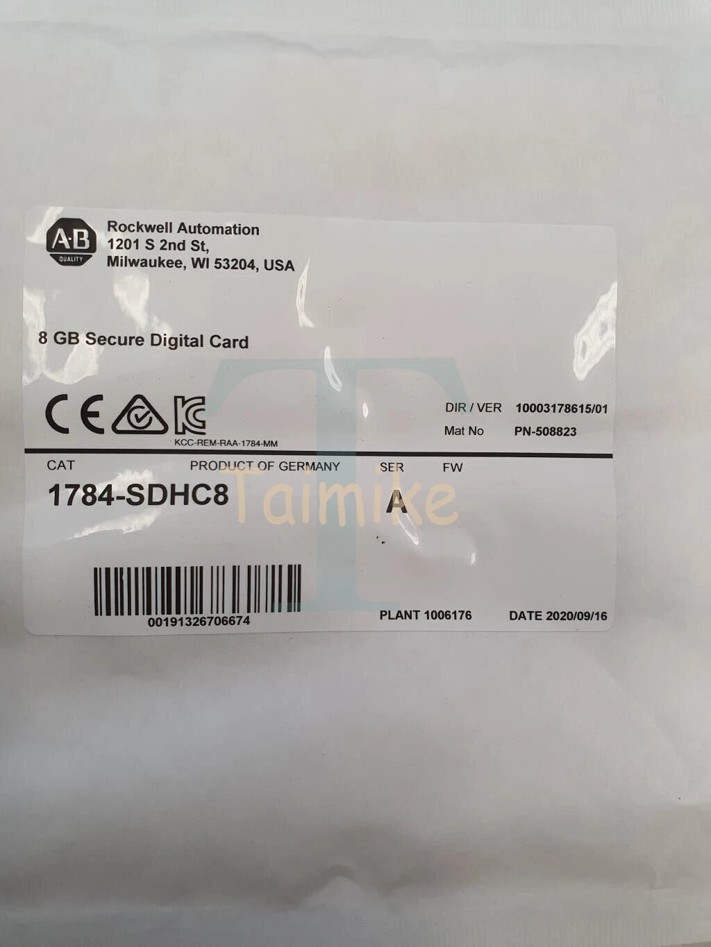 1784-SDHC8 High Capacity Secure Digital Card