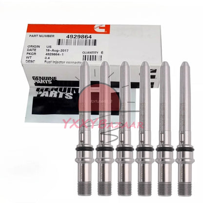 6PCS 4929864 Injector Connector Tubes Fits For Dodge Cummins Diesel 5.9L 6.7L