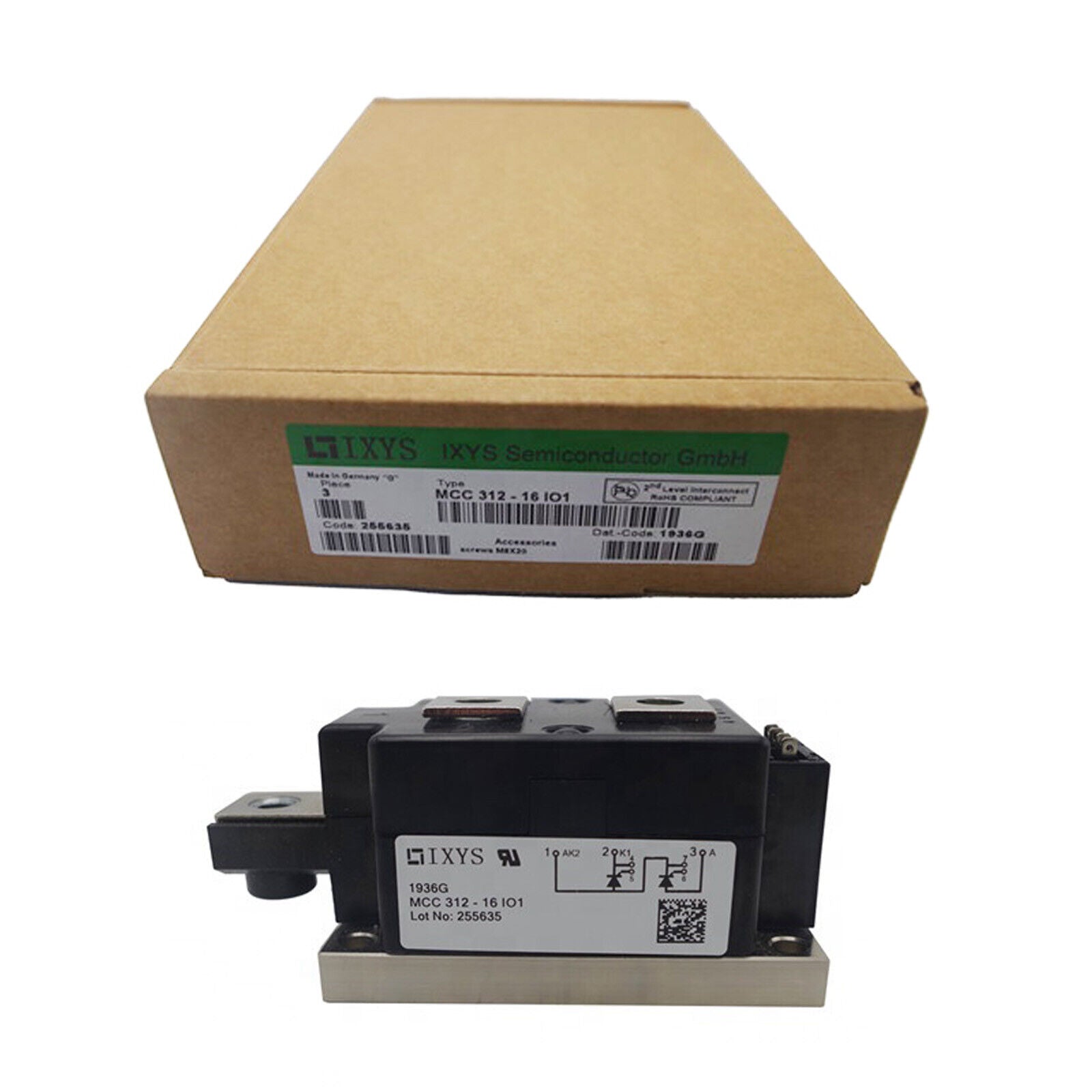 New In Box IXYS MCC312-16IO1 MCC31216I01 IGBT Module - IXYS